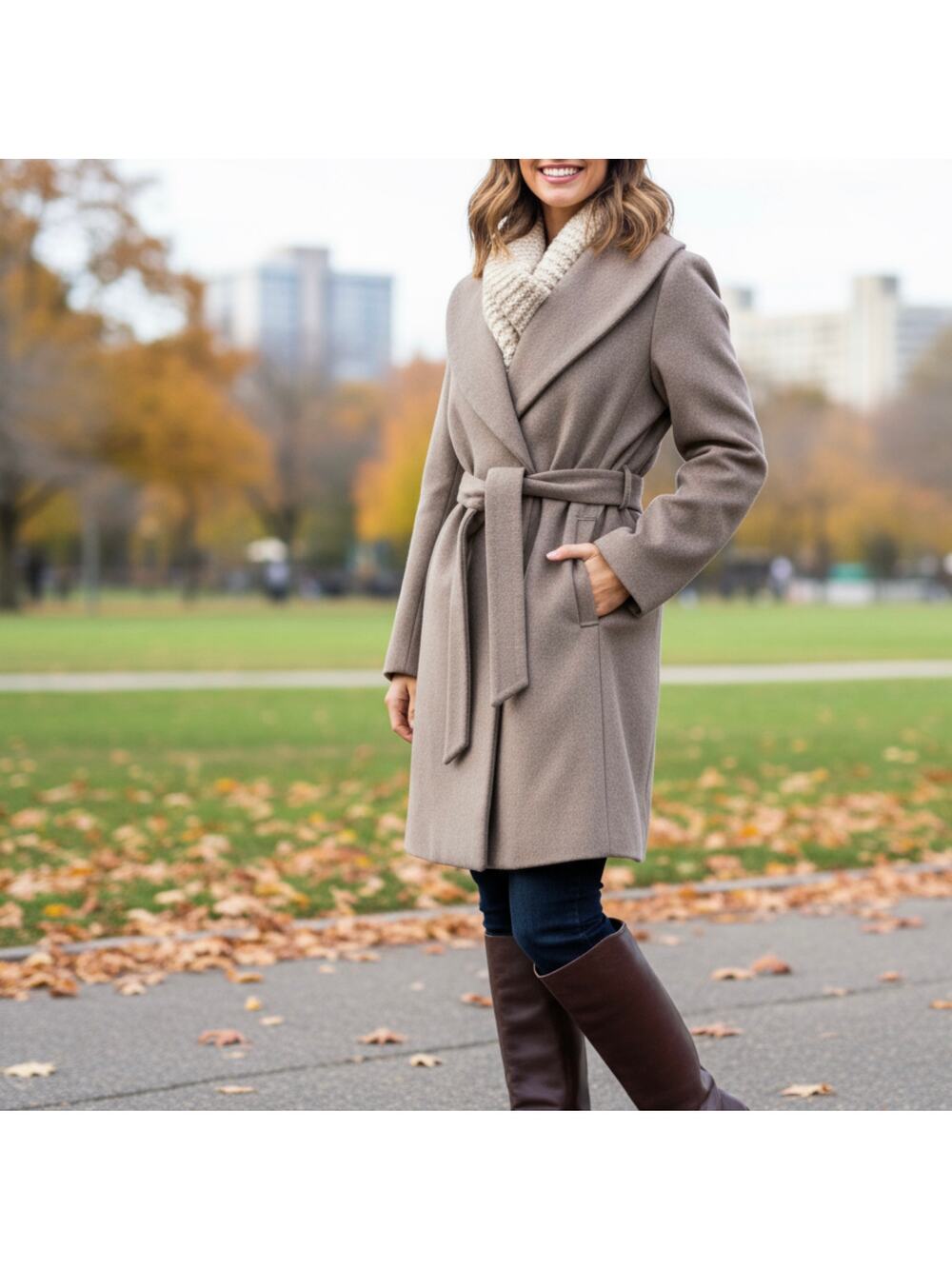 Calvin Klein Wool Blend Coat Size Large